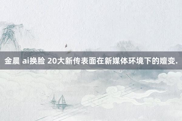 金晨 ai换脸 20大新传表面在新媒体环境下的嬗变.