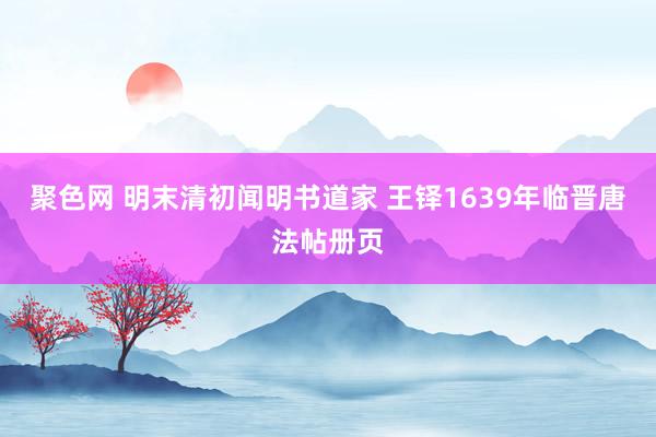 聚色网 明末清初闻明书道家 王铎1639年临晋唐法帖册页